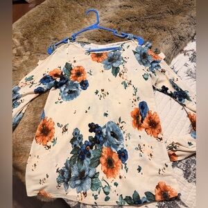 Daytrip Cream Tunic with Blue & Orange Floral Print